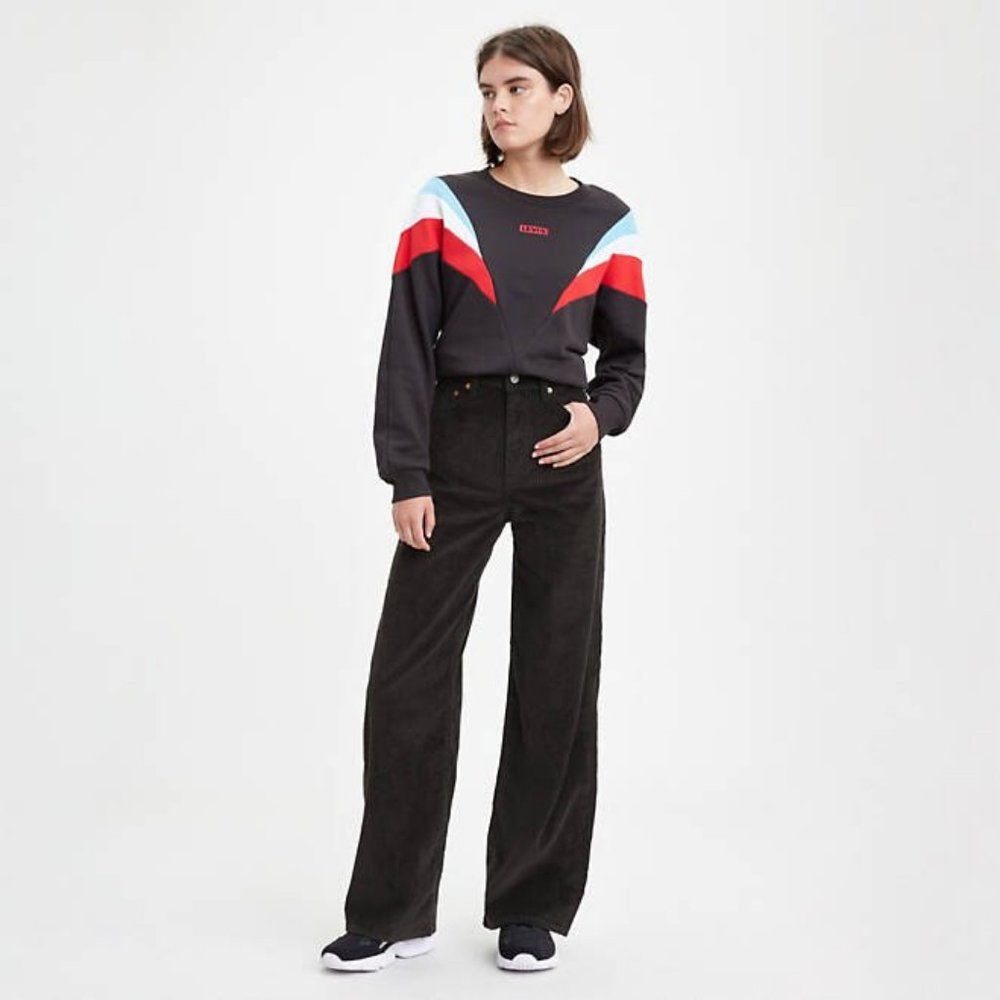 NWT Levi's Ribcage Wide Leg Cords in Meteorite 25